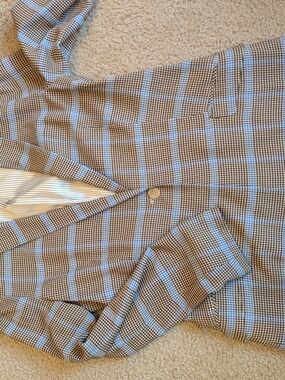 Scotch & Soda Brown and Blue Plaid Blazer